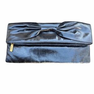 HOBO Black Bow Foldover Clutch